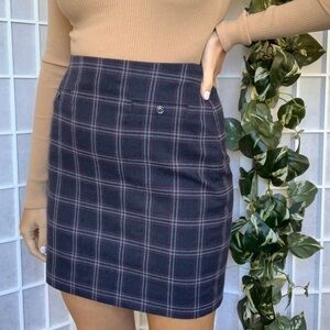 NWT Banana Republic Navy Plaid Mini Skirt, size 10